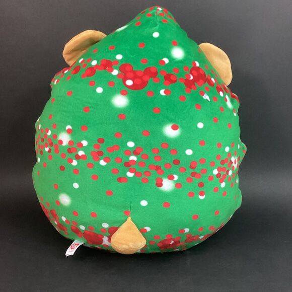 TY Squishy Beanies Everett - Puppy Dog Christmas - With Tag - Tan/Green w/Spots - Picture 3 of 8